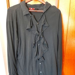 Morbid Theads Black ruffle pirate shirt